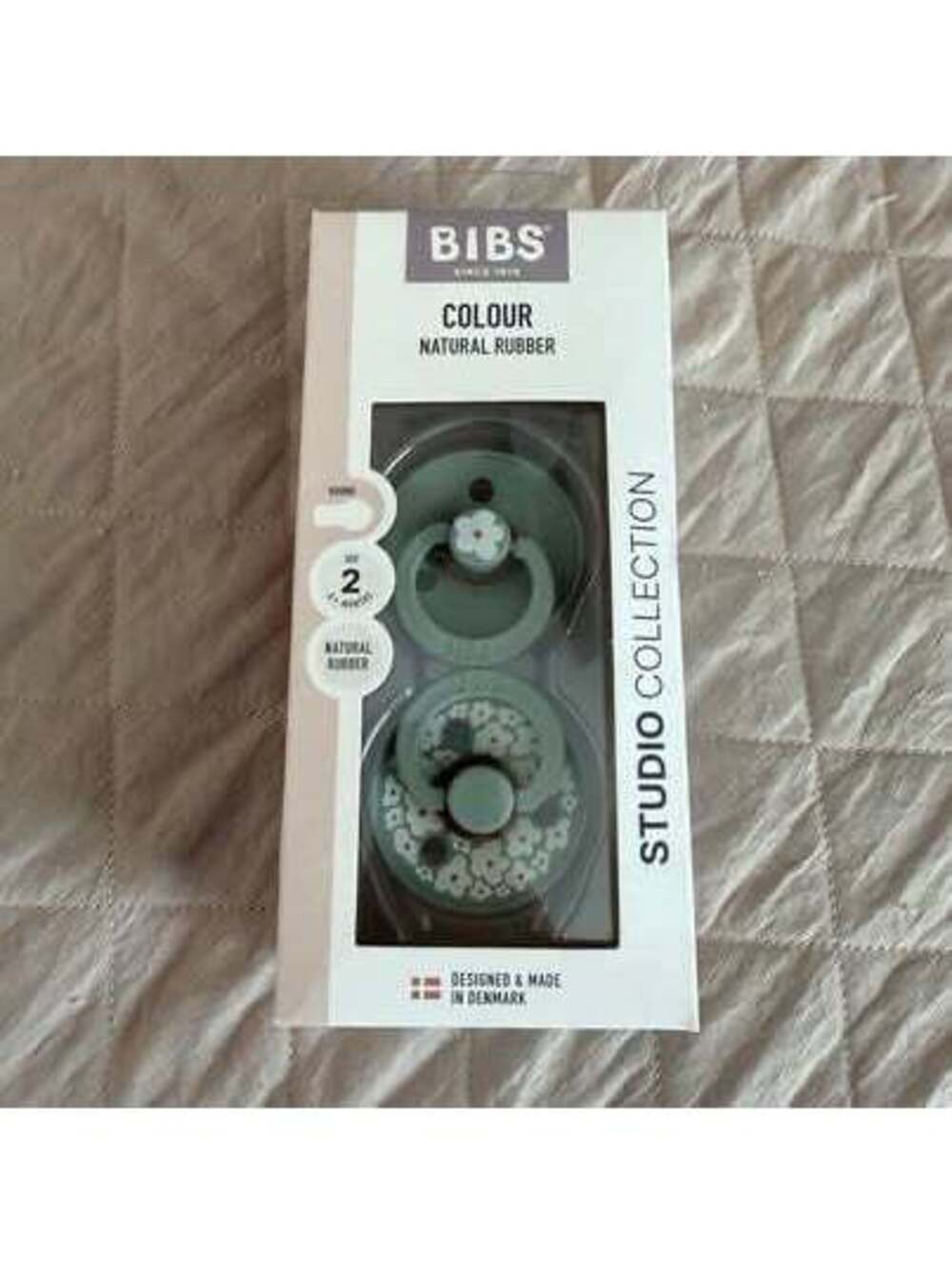 BIBS Studio Collection Colour Natural Rubber Pacifiers 2 Pack